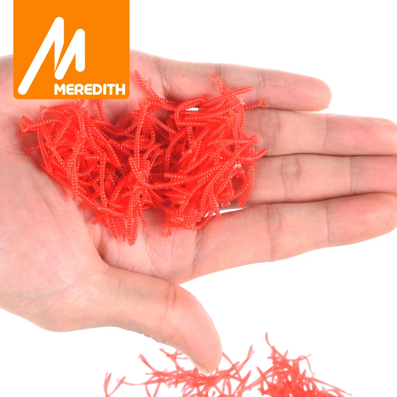 Fishing lure fishing tackle fishing bait fishing bait kit 500pcs smell red worm lures 2cm soft bait carp fishing lure set artificial