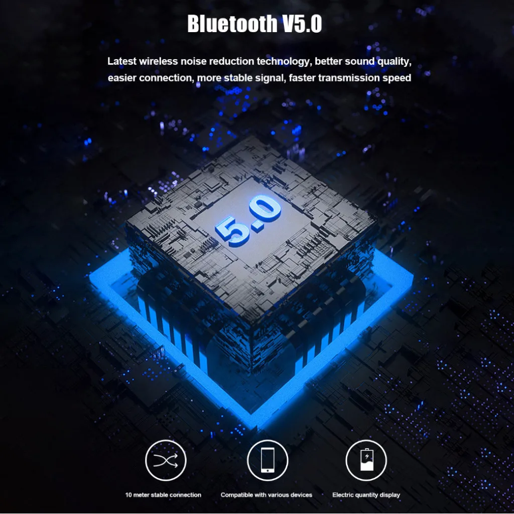 50# F9 TWS Bluetooth наушники с микрофоном светодиодный дисплей беспроводные Bluetooth наушники водонепроницаемые шумоподавляющие гарнитуры