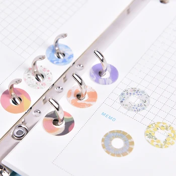 

60PCS cute creative decorative stickers for protecting filler papers holes binder spiral spiral notebooks accessories statione