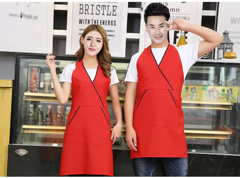 Fashion cute beauty nail mother and baby coffee shop waiter overalls apron29