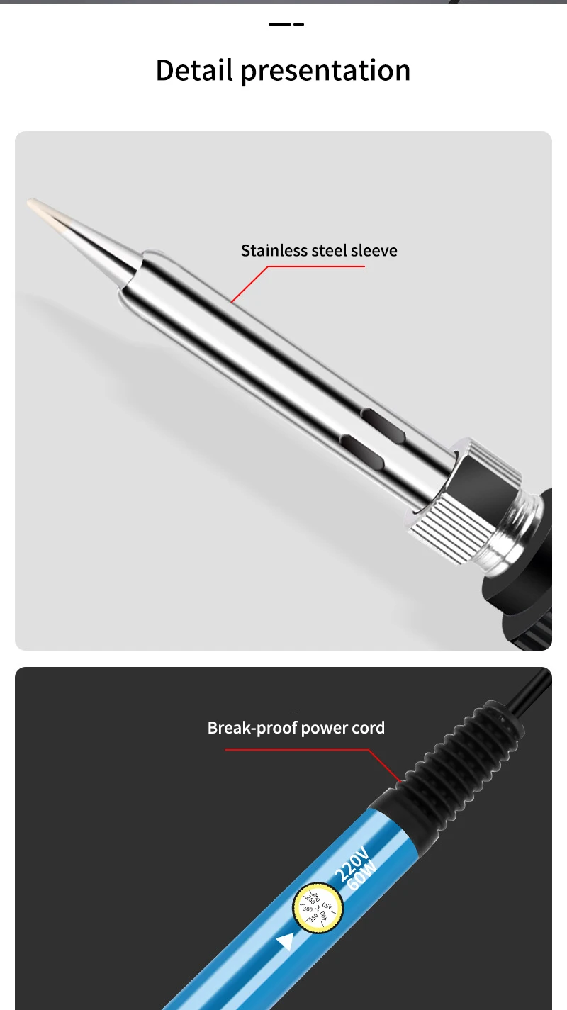 Thermostat electric soldering iron EU 220V searing iron tip tin wire mini soldering iron soldering stand US 110V soldering tool hot stapler plastic repair