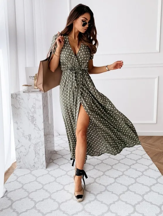 wrap dress with slit