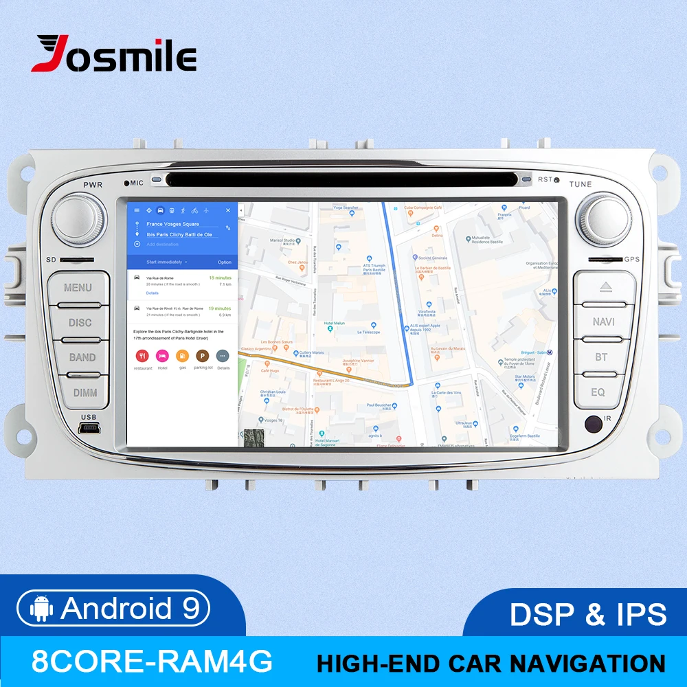 Discount IPS DSP 8 Core 4G 64G 2 din Android 9 Car Radio For Ford Focus 2 3 mk2 Mondeo 4 Kuga Fiesta Transit Connect S-MAXC-MAX Multimedia GPS Navigation head unit Stereo Audio 0