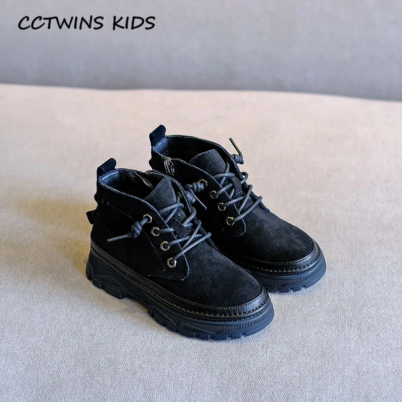 CCTWINS/детская обувь; коллекция года; зимние детские Брендовые ботильоны; детская модная теплая обувь для мальчиков; брендовые Ботинки martin для девочек; Цвет Черный; MB122 - Цвет: Thin Black