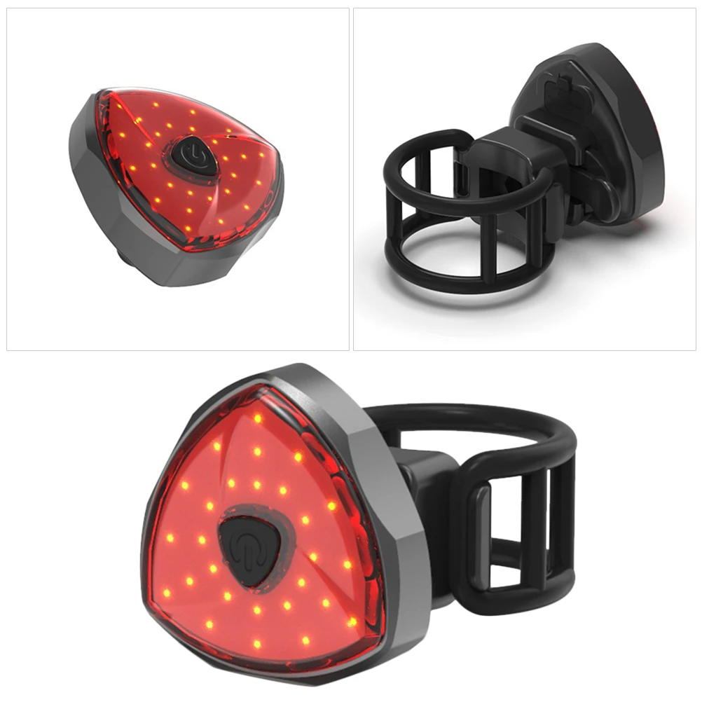 1 Pc Bike Rear Light Durable Bright Intelligent 6 Light Mode Bike Rear Light Brake Light Safety Alarm For Bike Bicycle Motorbike