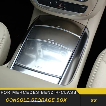 

For Mercedes Benz R-Class Car Styling Console Storage Organizing Box Panel Cover Trim Frame Sticker Interior Accessories