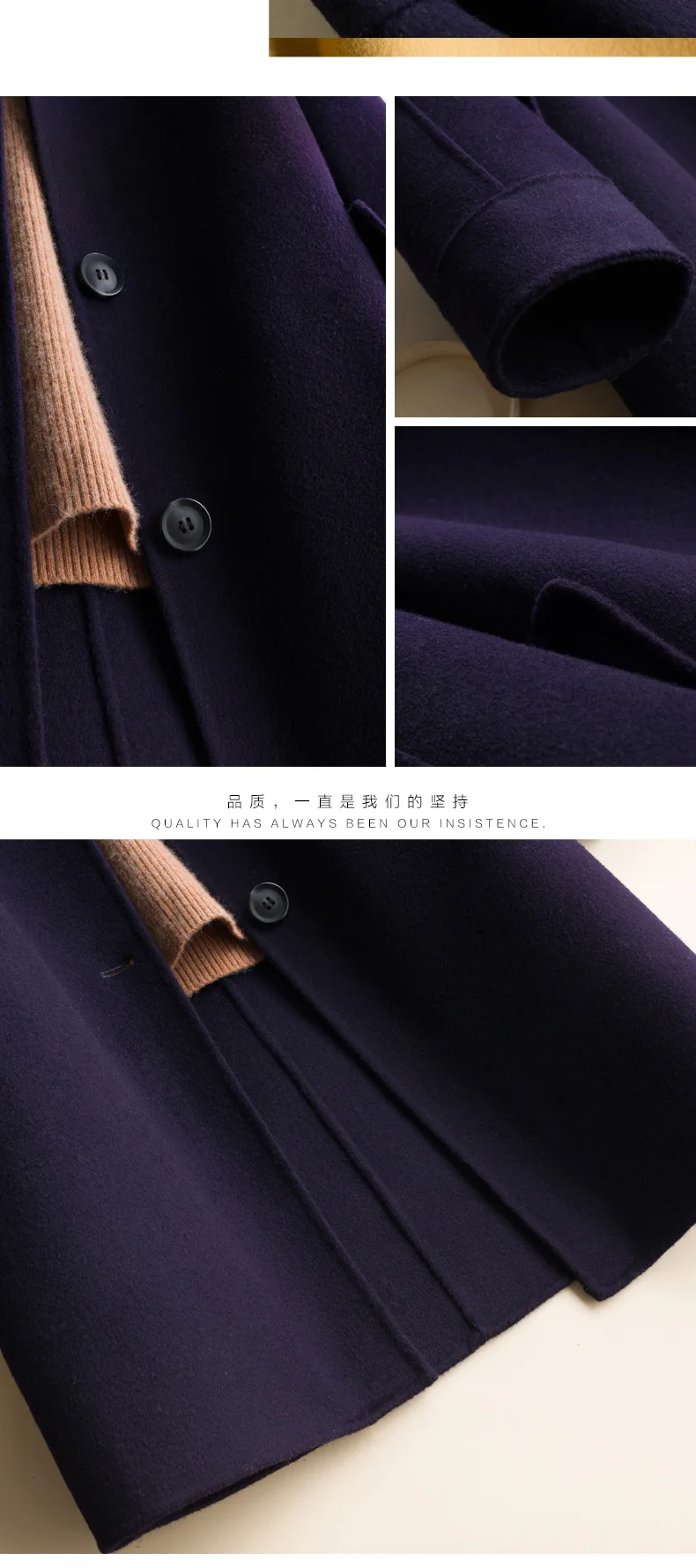 Autumn And Winter New Style Slimming Double-faced Woolen Goods Loose Fashion Hundred Percent Pure Wool Overcoat