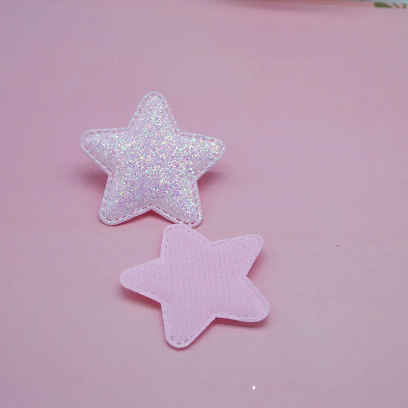 32 шт./лот 5 см блестящая Звезда патчи Аппликации для рукоделия одежды Швейные принадлежности "сделай сам" заколки для волос аксессуары - Color: light pink