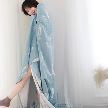 

Pure Cotton Thin Gauze Towel Muslin Blanket Coverlet For Children Bed Sheet Kids Floor Mat Travel Car Sleep Blankets Home Decor