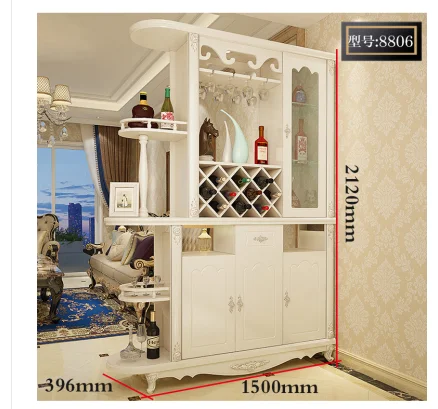 

European style porch cabinet, wine cabinet, living room partition cabinet, double-sided room cabinet, screen, door, shoe cabinet