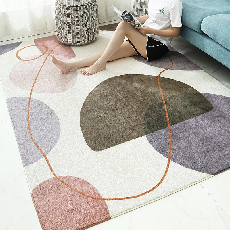 Simple Geometric Rugs and Carpets for Home Living Room Soft Fluffy Bedroom Carpet Decoration Floor Mat Tatami Mats Non-Slip | Дом и сад