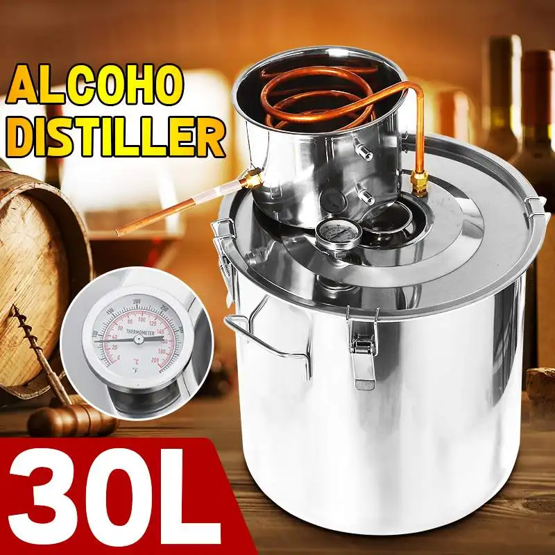 30L 8Gal DIY Home Distiller Moonshine Spirit Still Water Alcohol Oil Brewing 