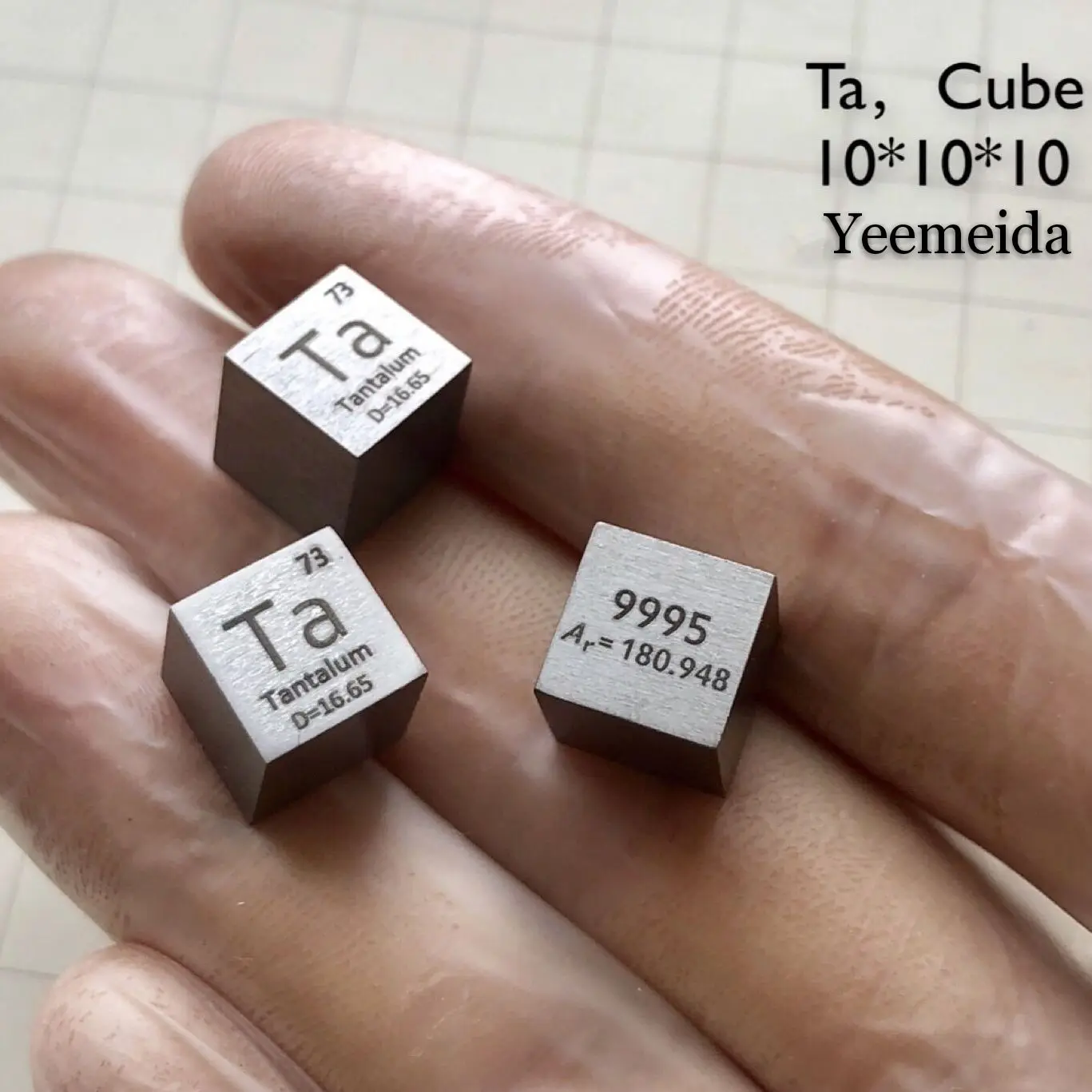 10 мм Плотность куб ванадия ниобия тантал молибдена хрома вольфрама титана циркония гафния сурьмы алюминия 99.95 - Цвет: 1PCS Tantalum (Ta )