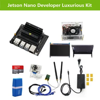 

Jetson Nano B01 Board AI Developer Luxurious Kit with 64G SD Card IMX219 Camera 7 Inch Display and Wireless Network Card