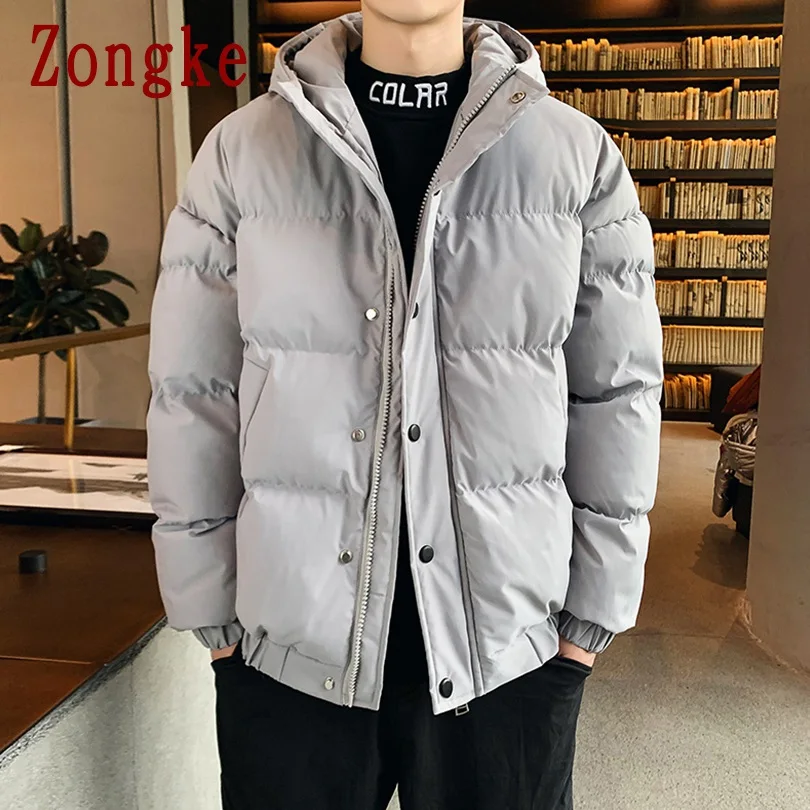 Zongke однотонное пальто с капюшоном, мужская куртка, теплая зимняя куртка, Мужское пальто, пуховик, парка, зимнее пальто, Мужская одежда, осень, 4XL