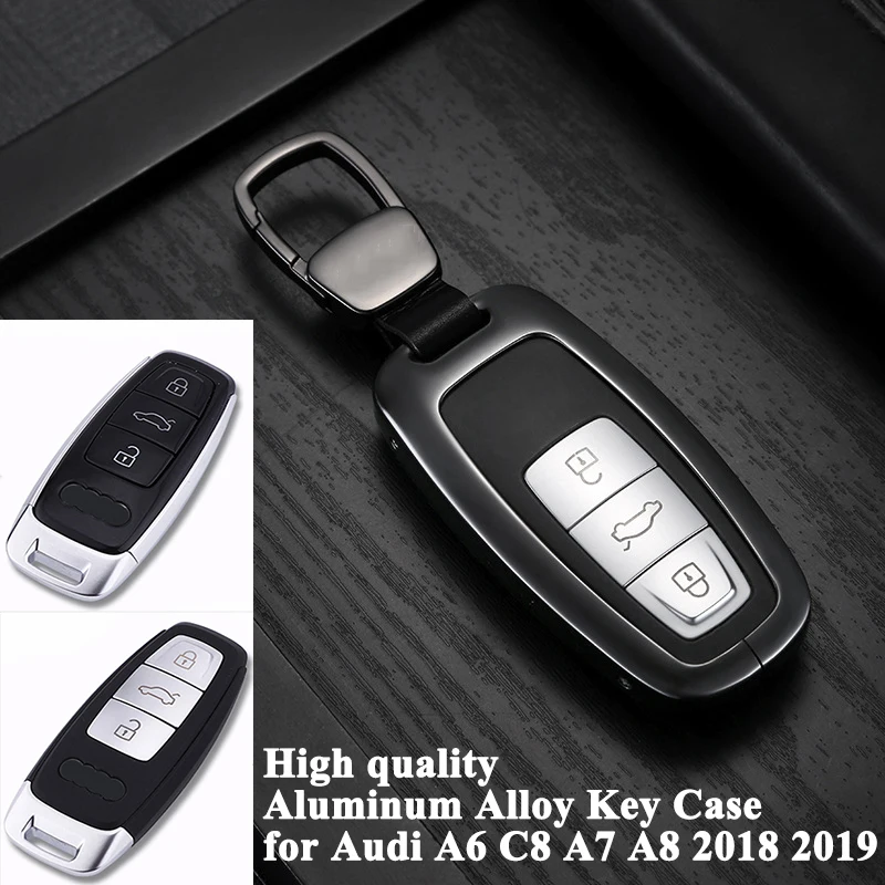 

1pc Styling New Car Key Case Cover Aluminum Alloy Deluxe Key Shell Protector Car Accessories for Audi A6 C8 A7 A8 2018 2019 2020