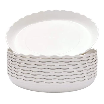 

30 Pcs Wave Plant Saucer Flower Pot Drip Trays/Durable Heavy Duty White Plant Tray for Indoor and Out Door Plant 6 Inch