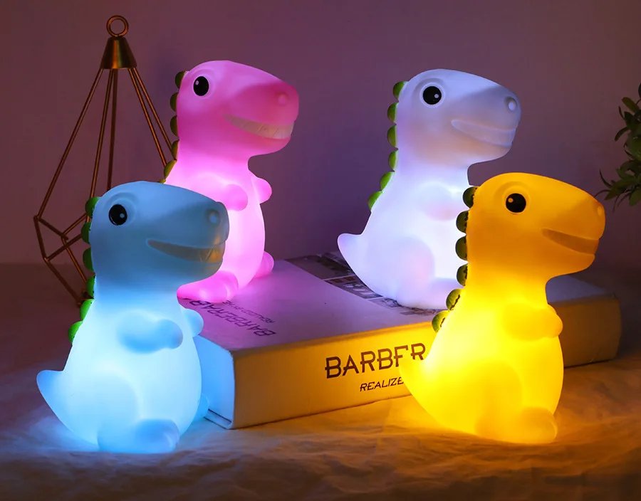 Led Children's Night Light Cartoon Dinosaur Table Lamp Soft Cute for Home Kid Bedroom Decoration Lamp Christmas Gift Baby Toys