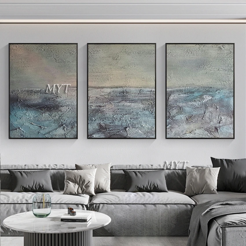 

100% Hand-painted 3 Panels Abstract New Design Canvas Wall Hanging Oil Painting Art Home Decoration For Villa Hotel Wall Decor