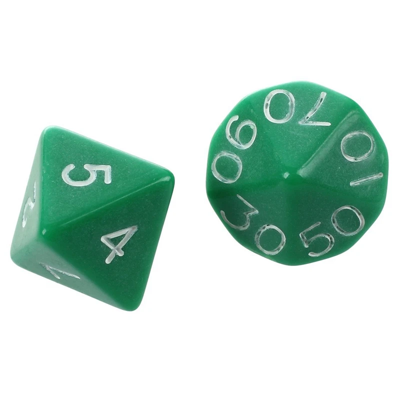 14 шт. игральные кости D4-D20 для игр Подземелья и Драконы RPG Подземелья и Драконы D&D-7 шт. зеленый и 7 шт. красный
