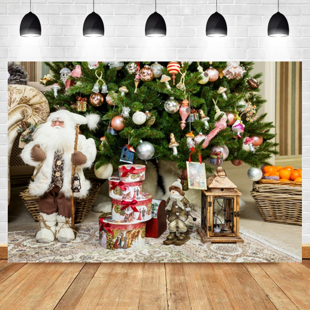 Laeacco Christmas Photography Backdrops Window Scenery Curtain Pillow Wreath Snow Winter Photographic Backgrounds for Photo Studio