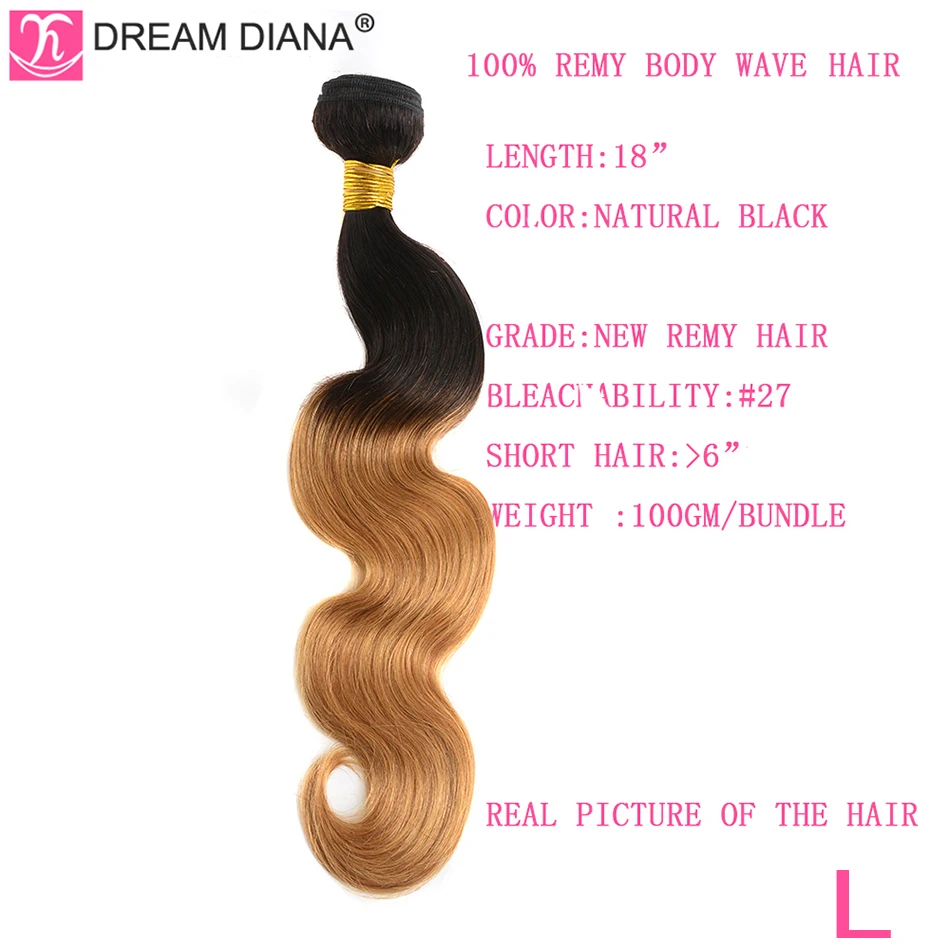 DreamDiana Ombre индийские волнистые волосы с закрытием 1B 27 12-2" L Омбре remy волосы с закрытием Омбре человеческие волосы с закрытием
