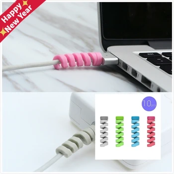 

10/6/1Pcs Cable Protector Bobbin Winder Data Line Case Rope Protection Spring Twine For Phone USB Earphone Cover