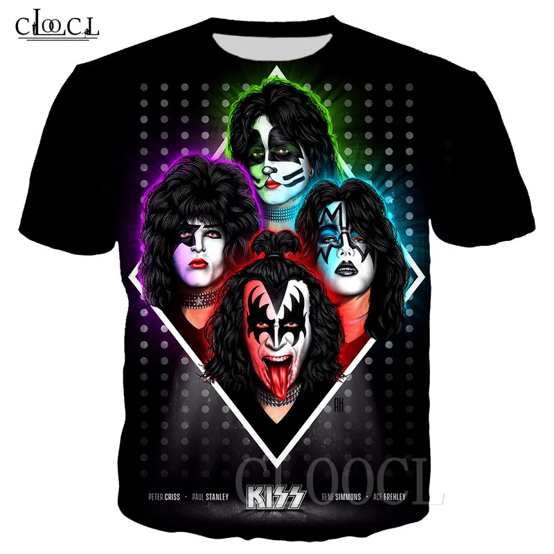 KISS Rock Black T Shirt 3D Print New 