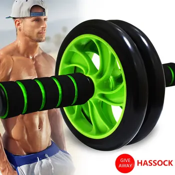 

2019 Double-wheeled Updated Ab Abdominal Press Wheel Rollers Crossfit Gym Exercise Equipment for Body Building Fitness