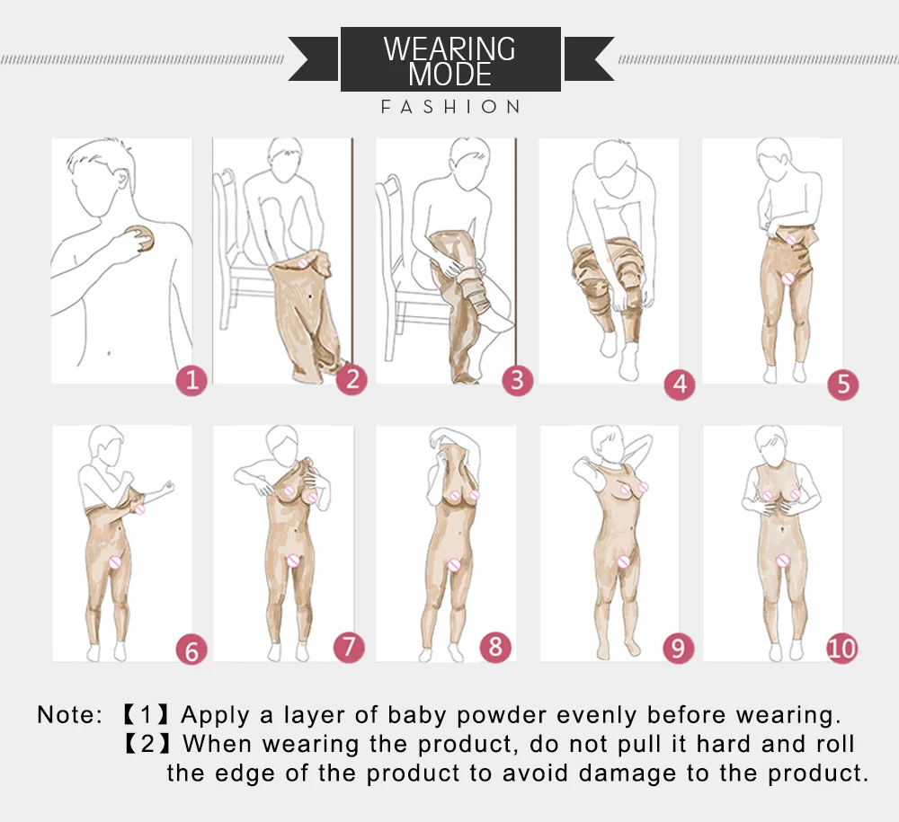 Eyung Realistic Full Body Silicone Bodysuit Crossdresser Drag Queen Costume Silicone Breast Forms Fake Boobs Zentai Suit (12)