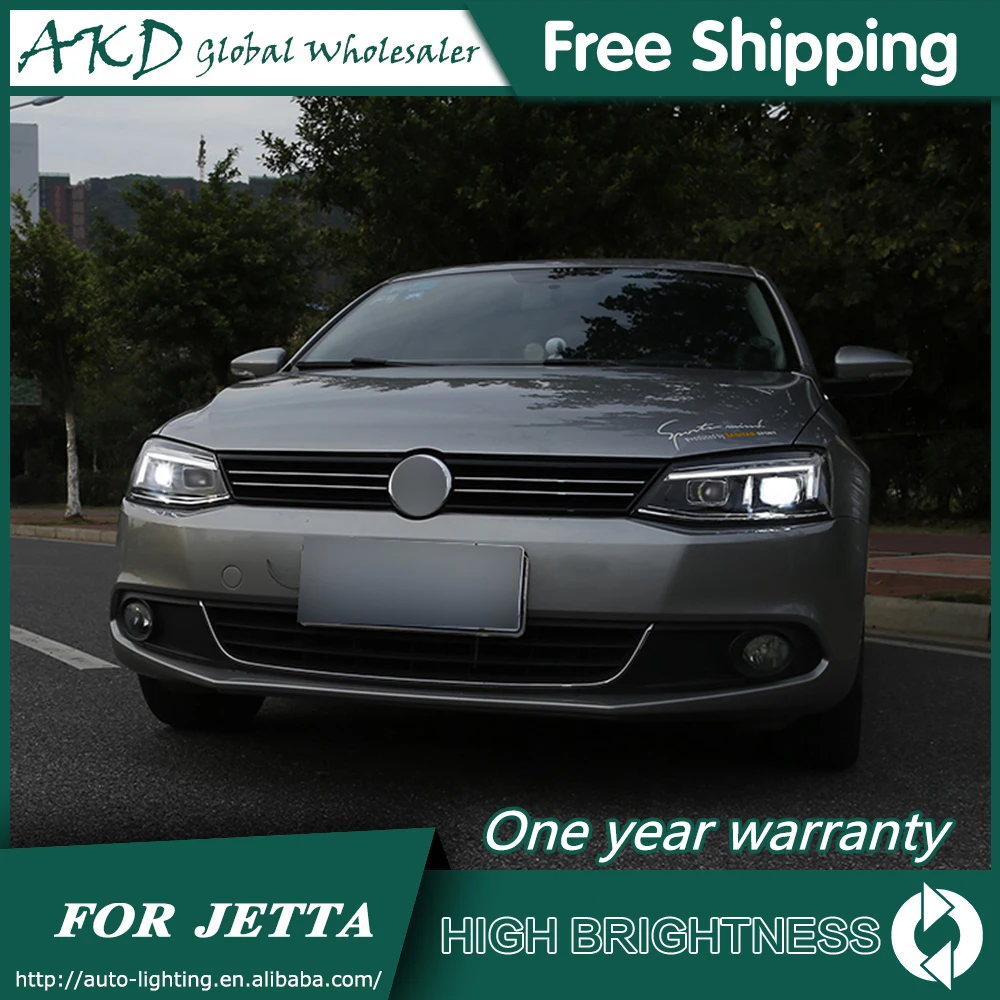 AKD автомобильный Стайлинг для VW Jetta MK6 фары 2011- R8 дизайн светодиодный фары DRL Биксеноновые линзы Высокий Низкий луч парковка противотуманная фара