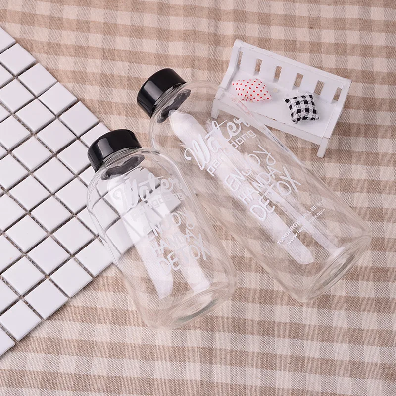 Glass transparent water cup flower teacup water bottle cute glass bottle waters plastic water bottle Brief Thermal Insulation