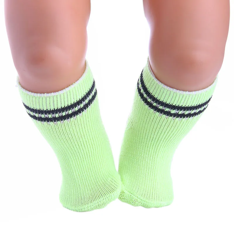 Кукла 14 видов стилей твердый/полосатые носки для девочек 18 дюймов американских кукол и 43 см для ухода за ребенком для мам для новорожденных поколения на Рождество и день рождения для девочек игрушка в подарок