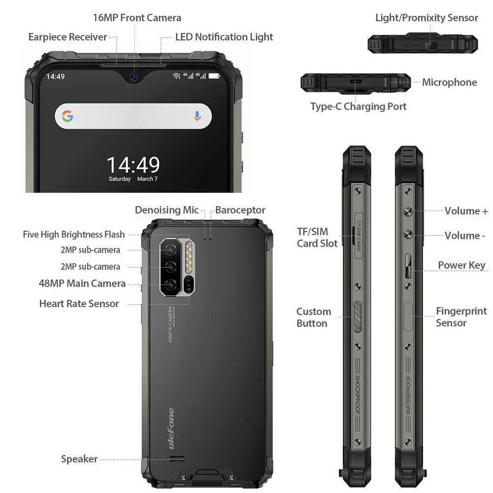 Ulefone Armor 7E глобальная версия прочный телефон Helio P90 128G 48MP камера смартфон 2 4G/5G WiFi