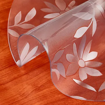

PVC Round Table Cloth Tablecloths Waterproof Kitchen Pattern Oil-proof Table Cover Glass Soft Cloth Outdoor Patio Furniture