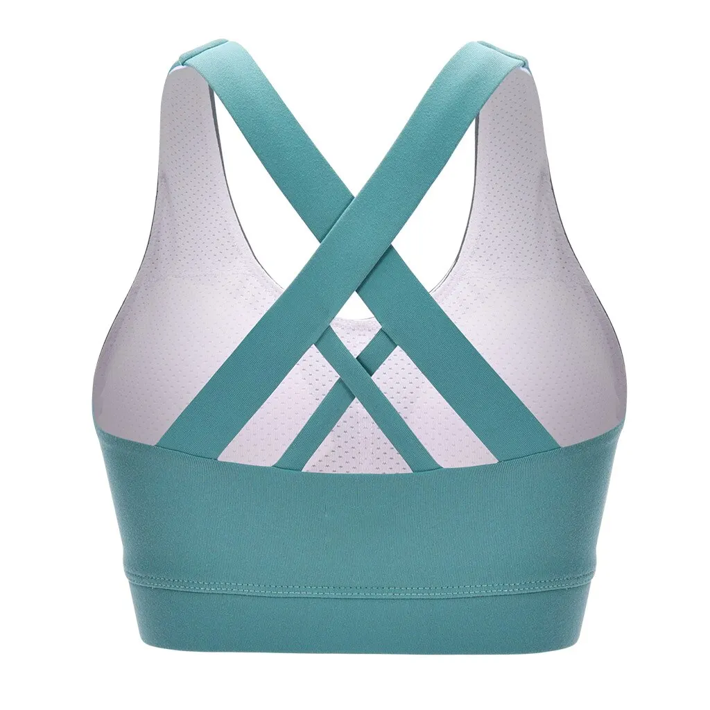 CALOFE Gym Fitness Bra No Steel Ring Tank Sports Bras Sexy Backless Running Fitness Sport Underwear Female Push Up Bra Tops