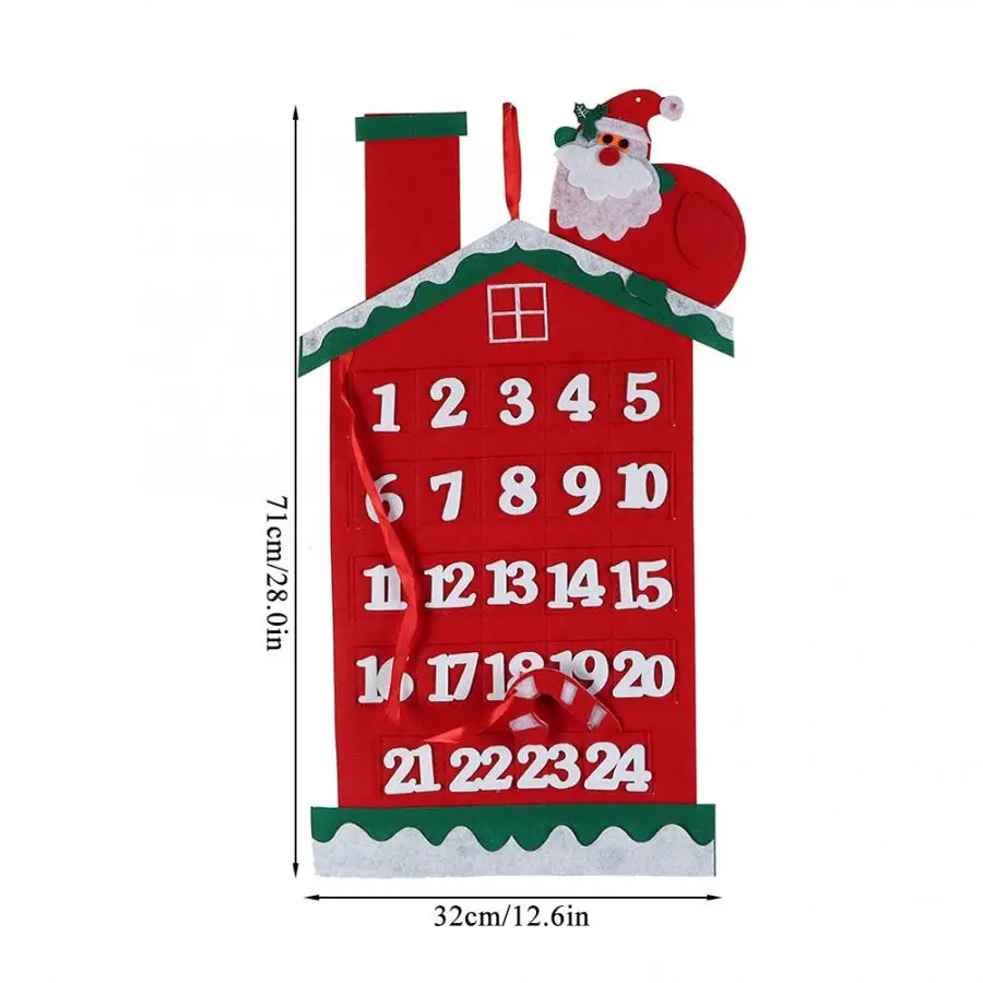 Christmas House Рождество Ornamnets милый узор Рождественский Адвент-календарь фетр Рождество обратный отсчет календарь украшение дома - Цвет: Christmas House