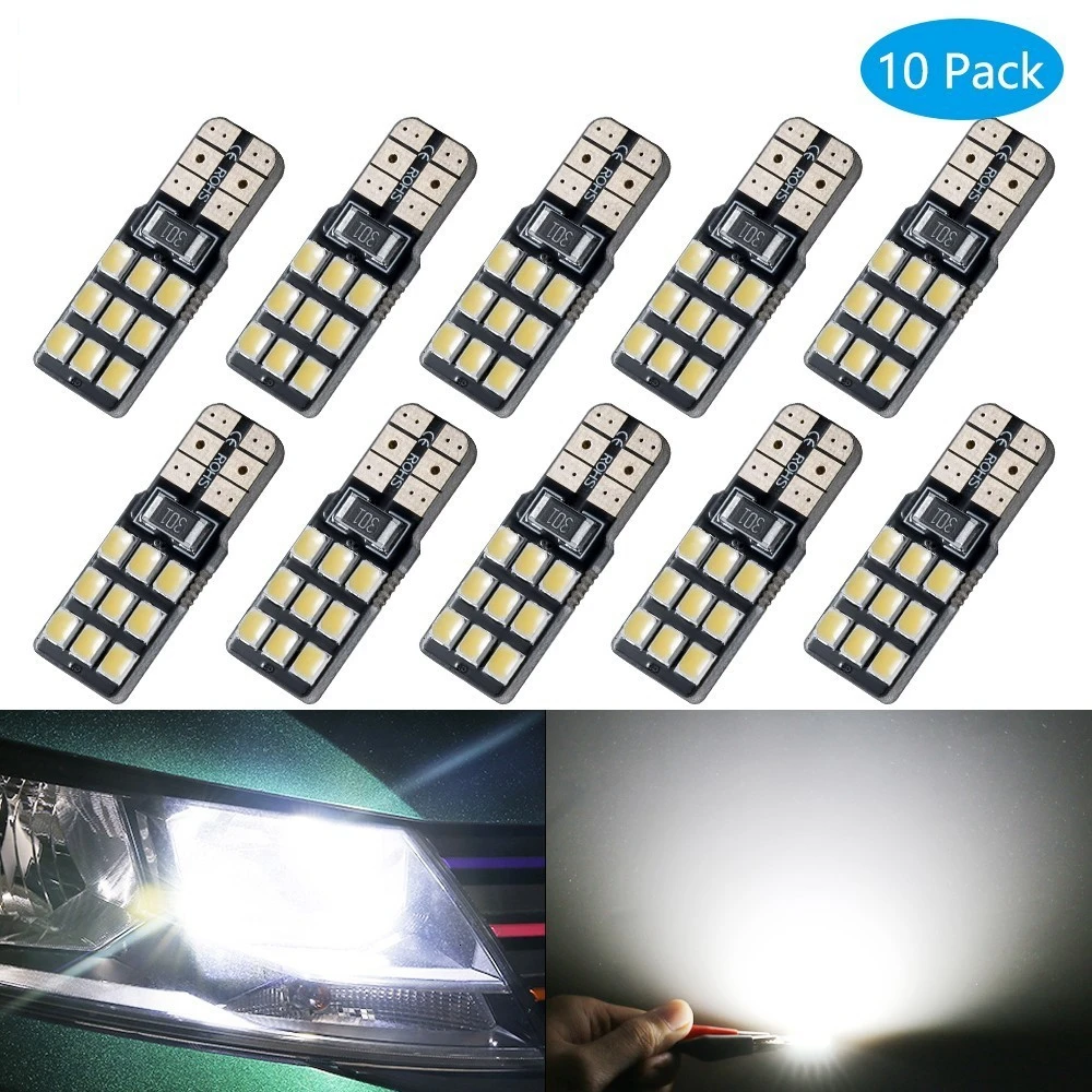 10 шт. CanBus168 194 светодиодный фонарь T10 без полярности 9SMD для салона автомобиля Купол Карта двери вежливое Освещение номерного знака ксенон белый
