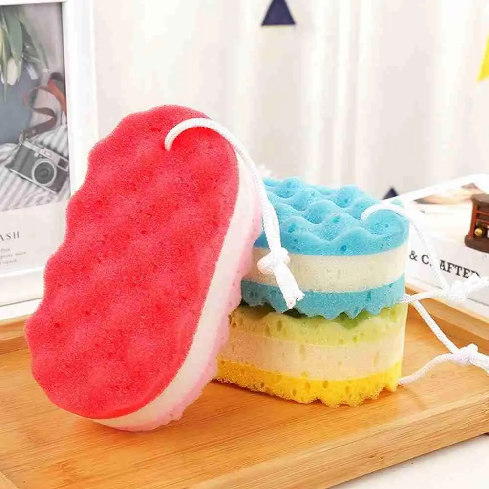 Bath Sponge Body Brush Three-layer Bath Sponge Body Brush Shower Skin Clean Massage Cleaning Shower Brush Skin Remover For Kids Adults