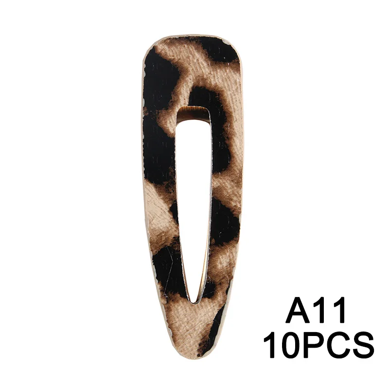 A11 10PCS 10 шт./лот, модные корейские заколки из змеиной кожи, заколки для волос для женщин, аксессуары для волос, Шпилька для девочек - Цвет: A11 10PCS