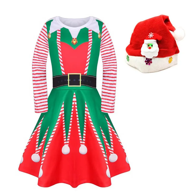 Girls Winter Dress Costume Kids Long Sleeve Dresses for Christmas Tree Snowman New | Детская одежда и обувь