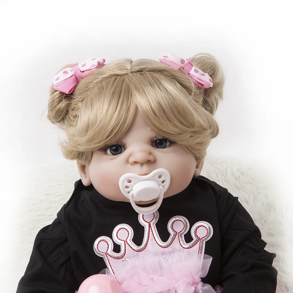 55 см силиконовая кукла Reborn Baby Doll Toy Like Real 22 дюйма для новорожденной девочки