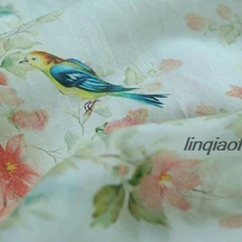 Одежда высокого качества, льняная ткань, платье с модным принтом, ткань рами, ткань для шитья