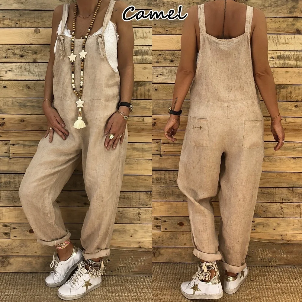 Zogaa macacão feminino casual, macacão solto sem