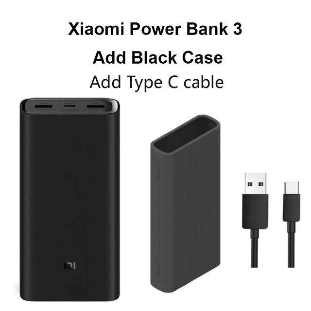 Add case Type C Xiao mi power Bank 3 20000 мАч mi power bank USB-C 45 Вт портативное зарядное устройство Dual USB power bank для ноутбука смартфона - Цвет: Add case Type C