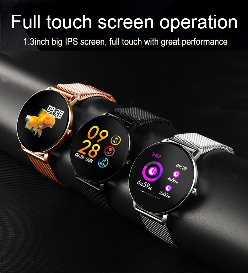 SENBONO K9 спортивные Bluetooth 1,3 дюймов полный сенсорный экран Смарт-часы фитнес-трекер мужские IP68 Водонепроницаемые женские умные часы PK v11 K1