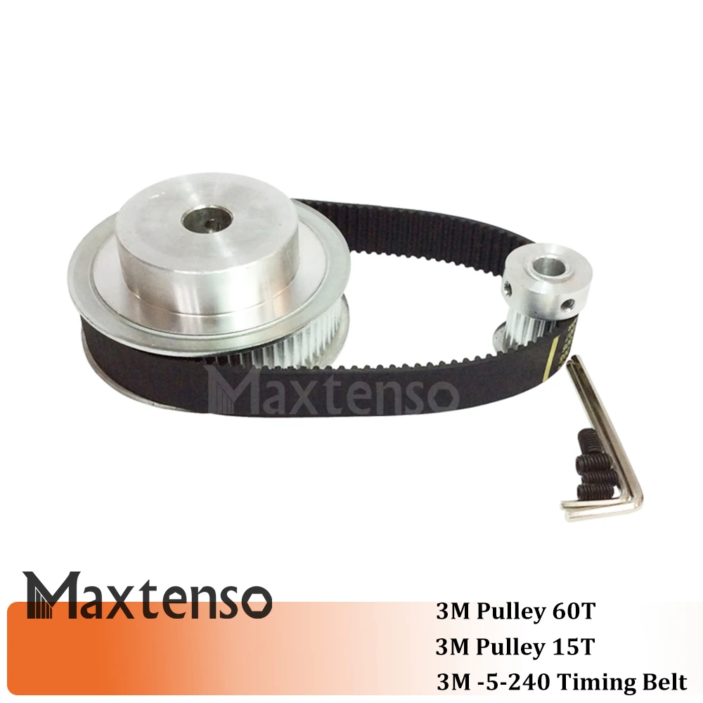 MAXTENSO HTD 3M 60T 15T Ширина 16 мм 3 м ремня 15 длина 240 комплект зубчатых шкивов ремней