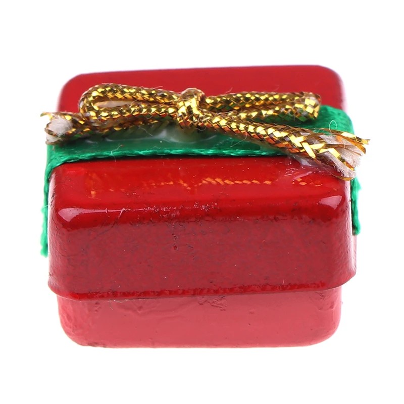 1:12 Doll House Miniature Christmas Ornaments Gift Box with candy medol