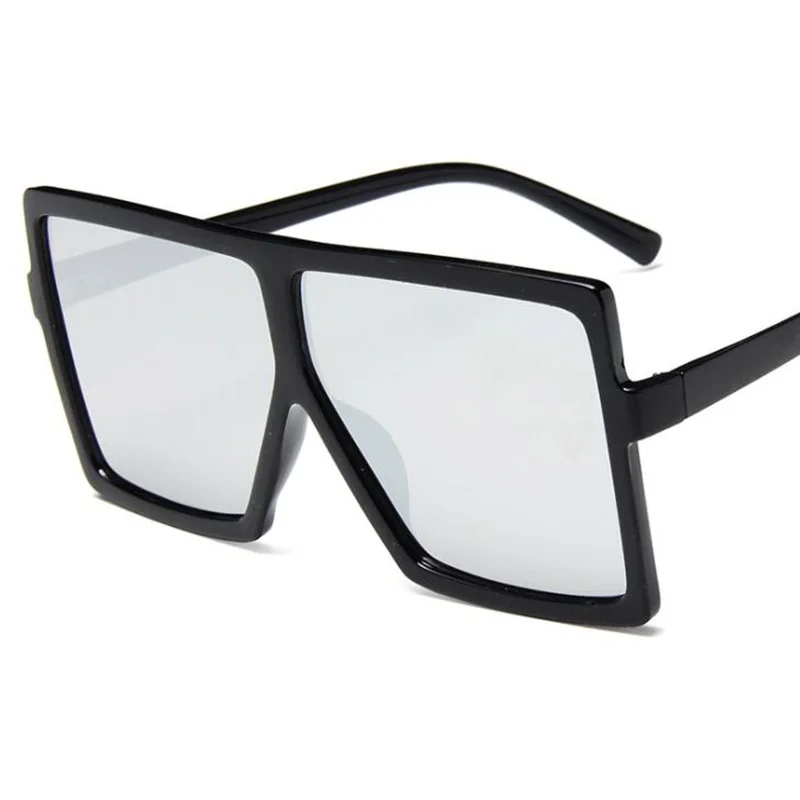 RBENN женские крупные солнцезащитные очки ретро брендовые дизайнерские градиентные солнцезащитные очки Женские винтажные солнцезащитные очки в крупной оправе - Цвет линз: Black Silver