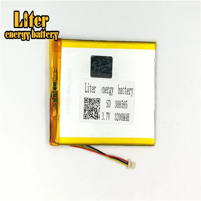 Разъем 1,0-3 P 308595 3,7 V 3200mah ультра тонкие lipo батареи перезаряжаемые литий-ионные полимерные Планшетные ПК батареи